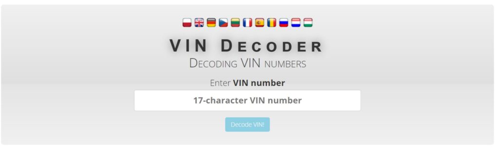 موقع VIN Decoder